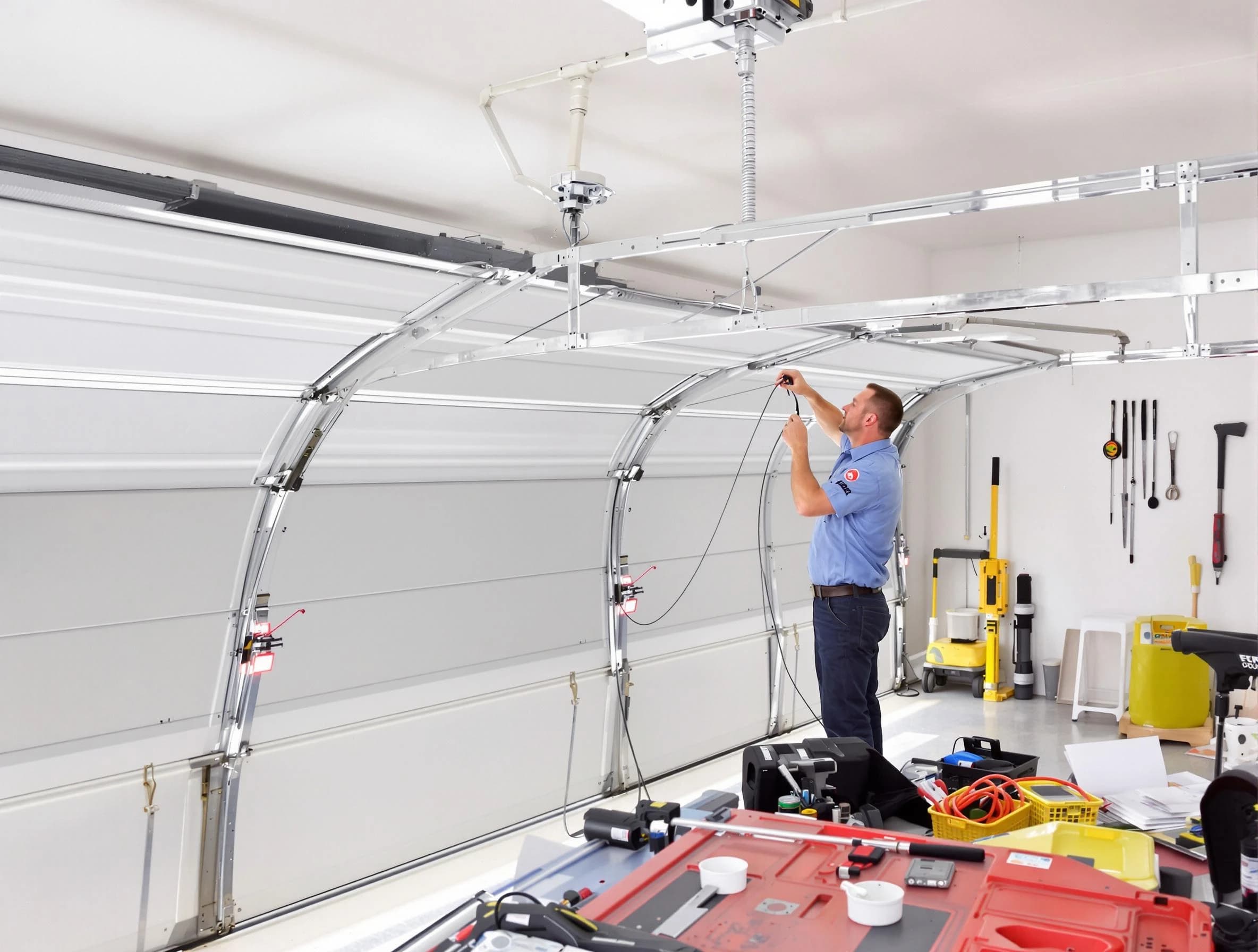 Garage door cable repair service by Mustang Garage Door Repair in Mustang