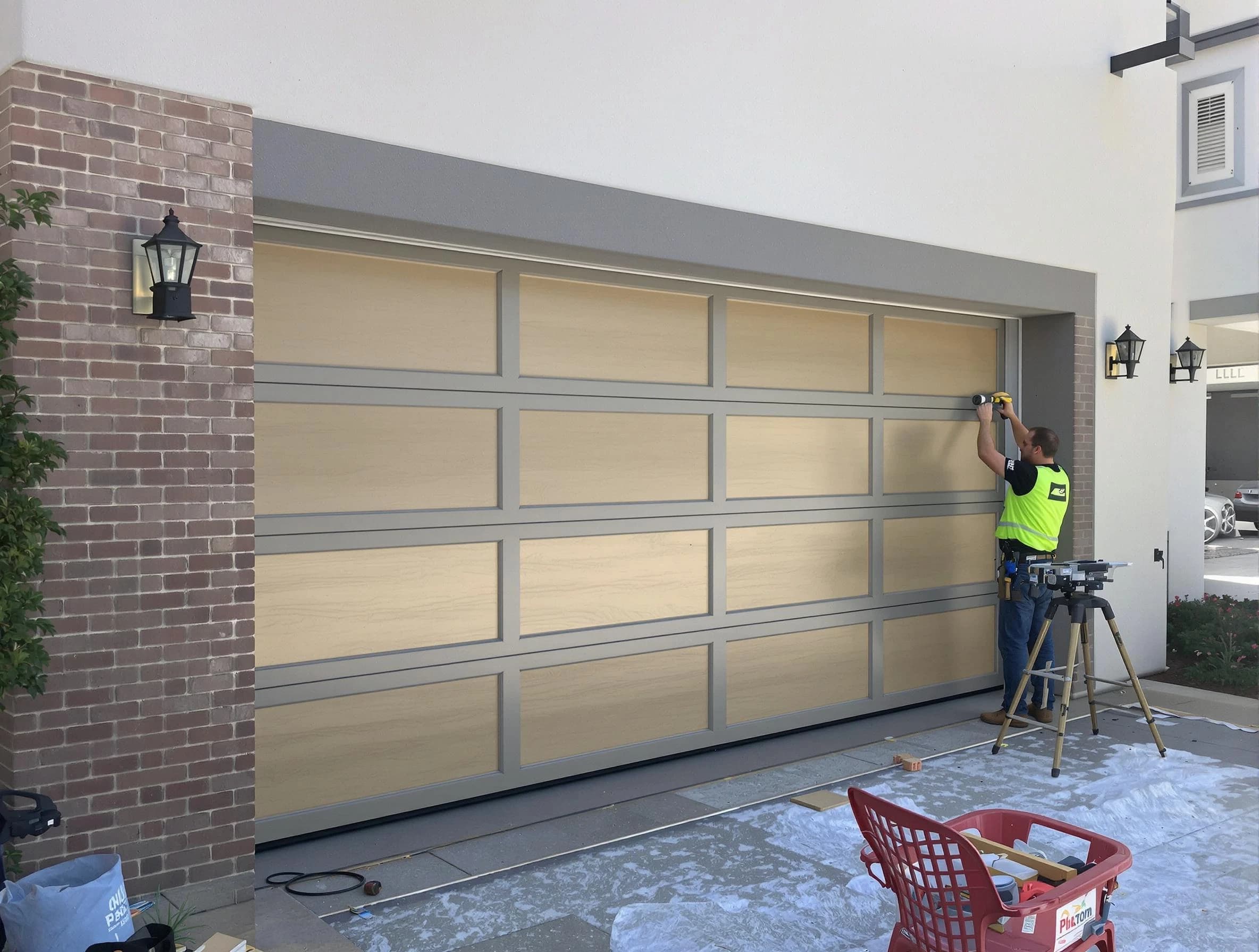Garage door replacement service by Mustang Garage Door Repair in Mustang