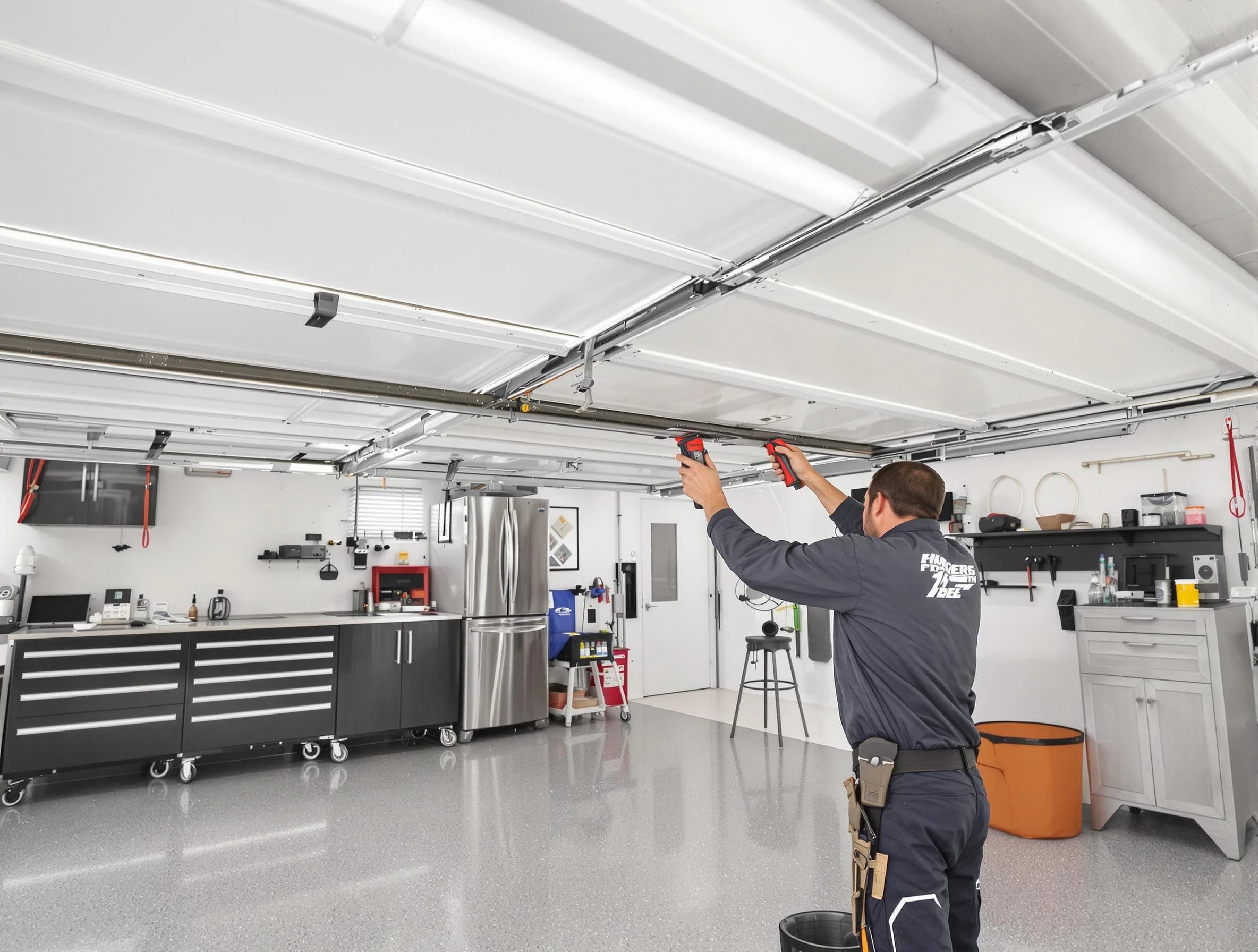 Overhead garage door repair service by Mustang Garage Door Repair in Mustang
