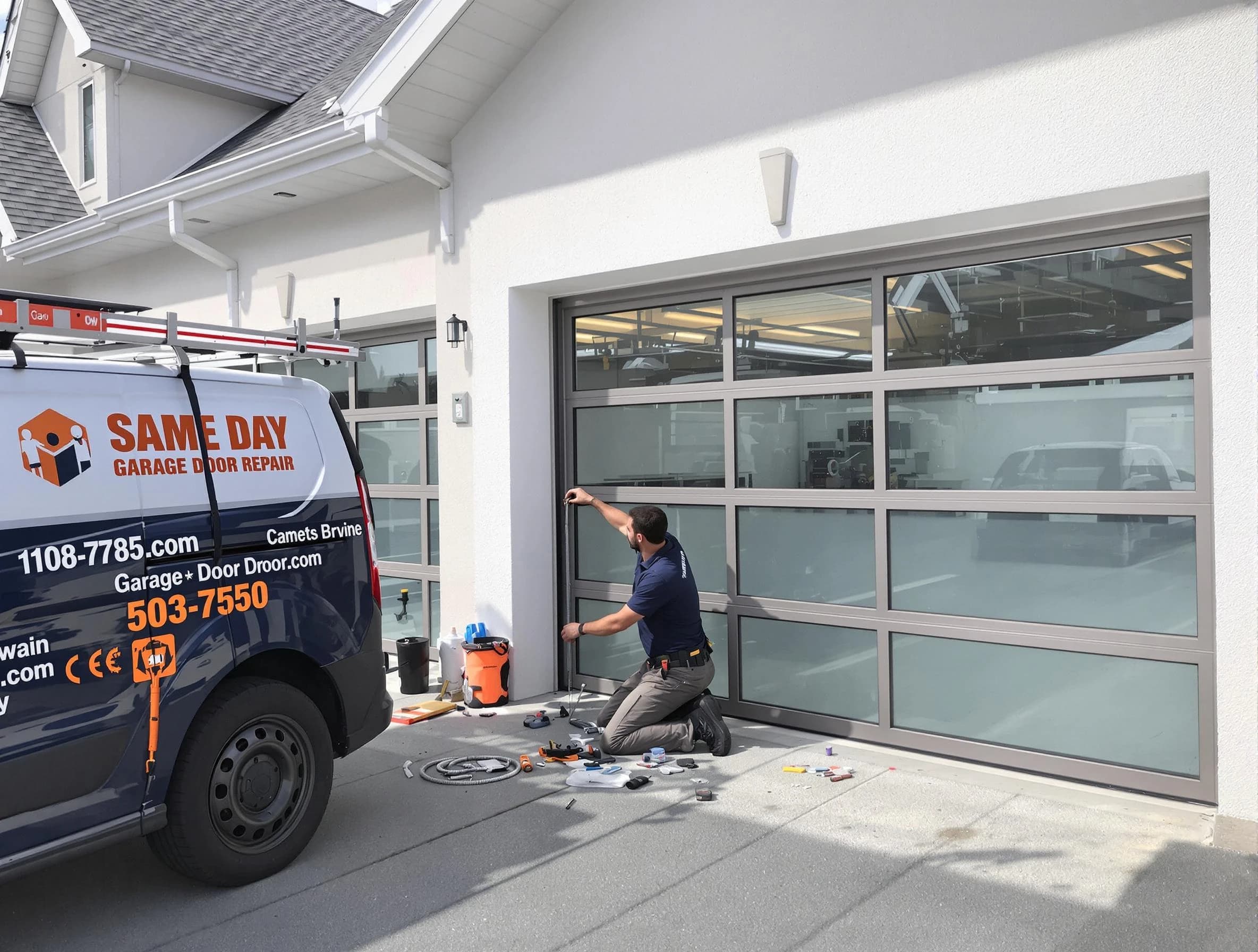 Same-day garage door repair service by Mustang Garage Door Repair in Mustang