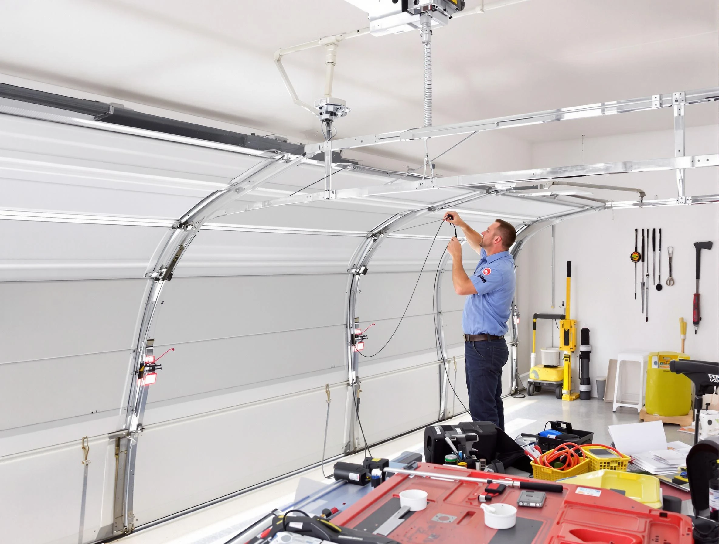 Garage door cable repair service by Mustang Garage Door Repair in Mustang