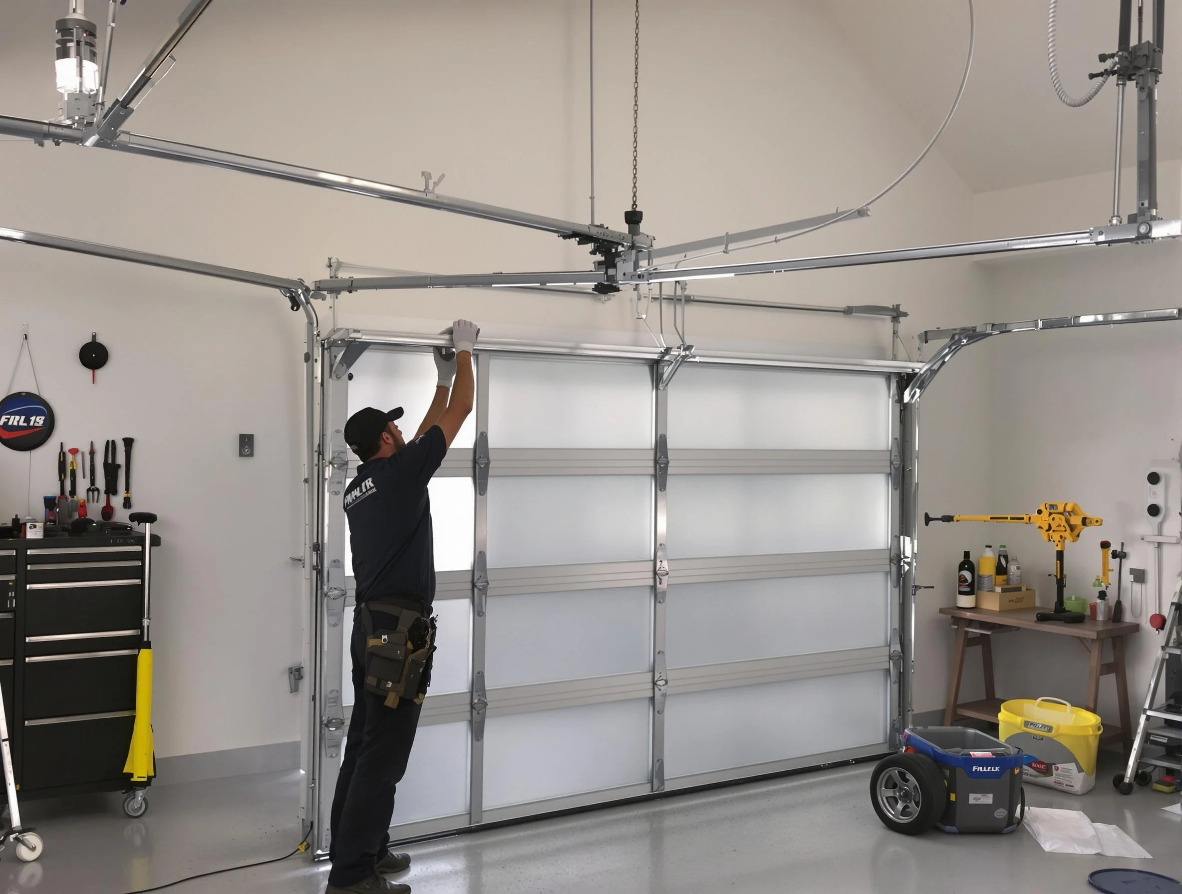 Mustang Garage Door Repair certified team performing precision garage door installation in Mustang