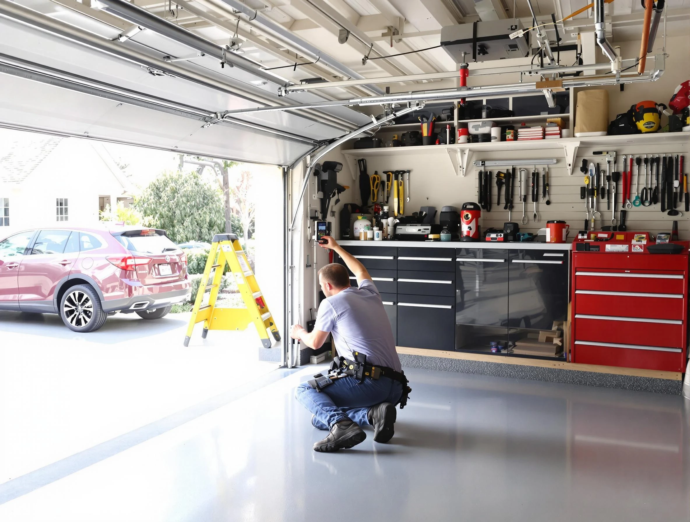 Local garage door repair service by Mustang Garage Door Repair in Mustang