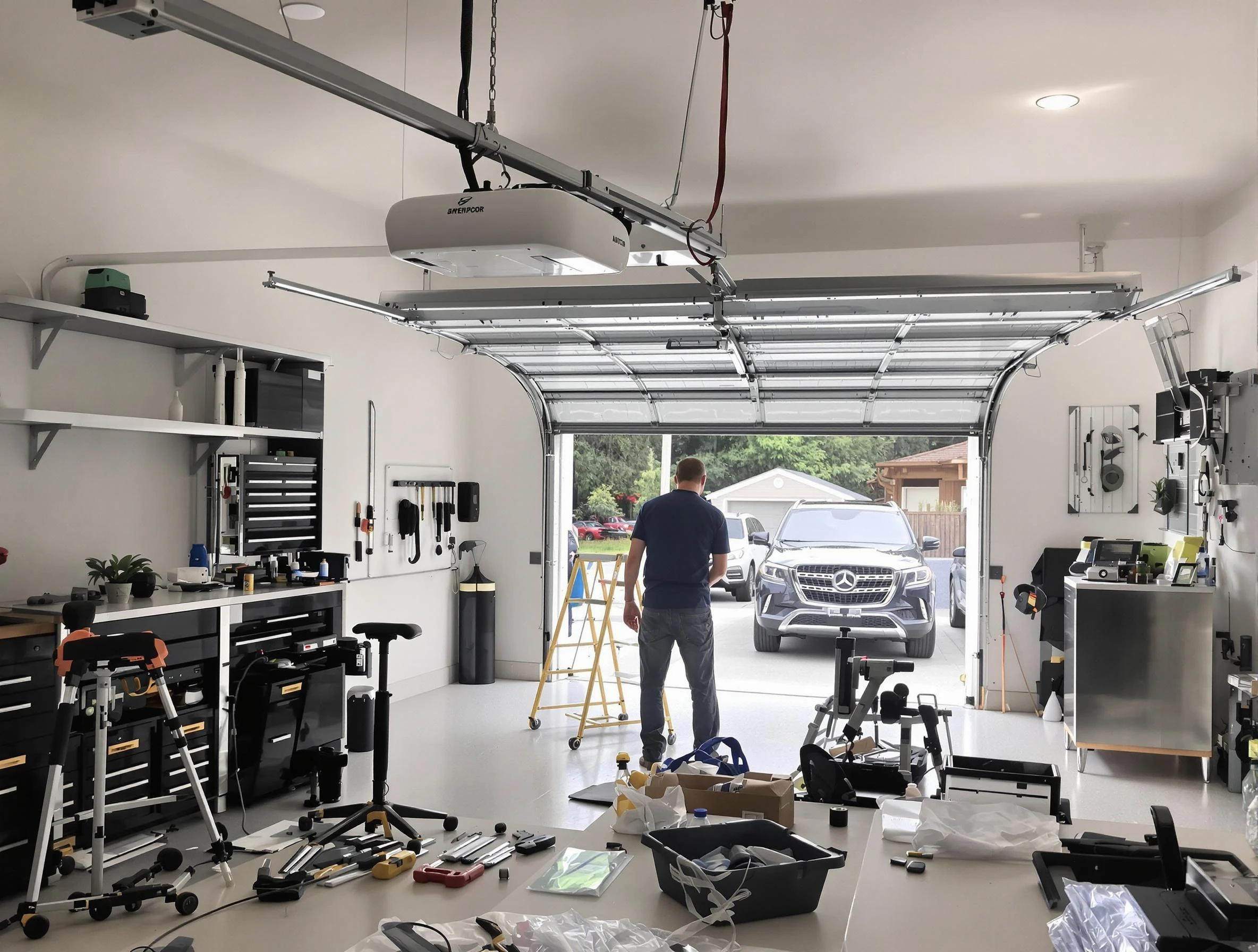 Garage door opener installation by Mustang Garage Door Repair in Mustang